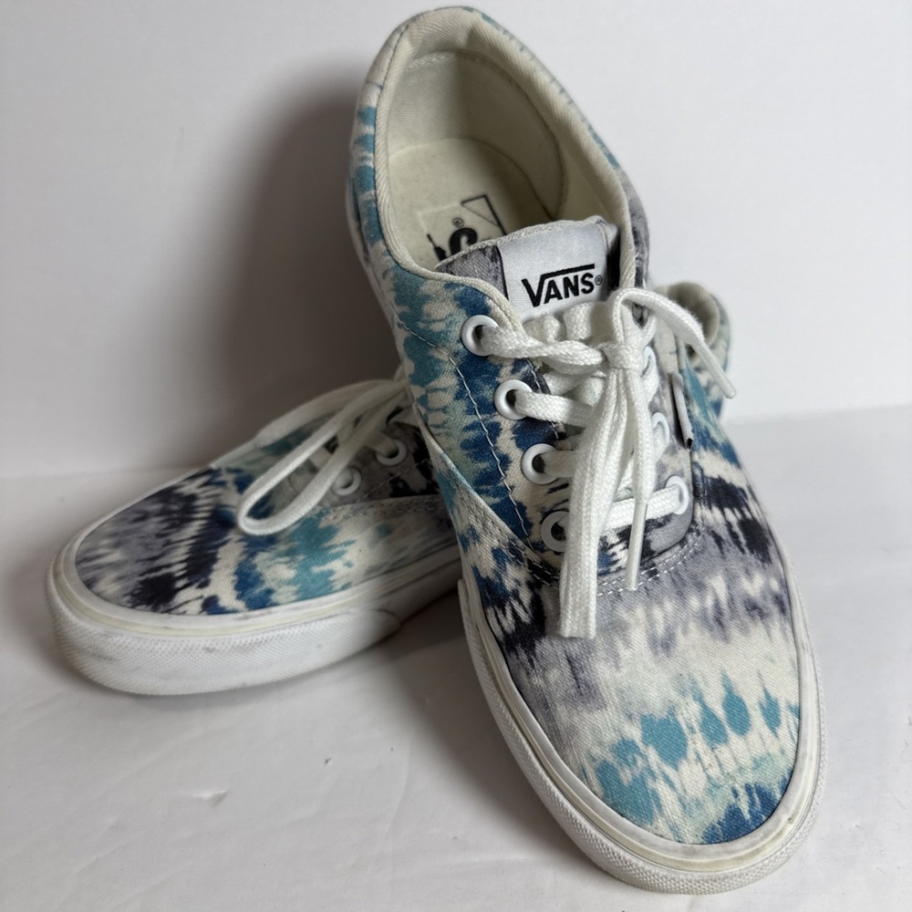 Vans Womens Doheny Size 6.5 Blue Tie Dye Off the Wall Shoes Pre-owned